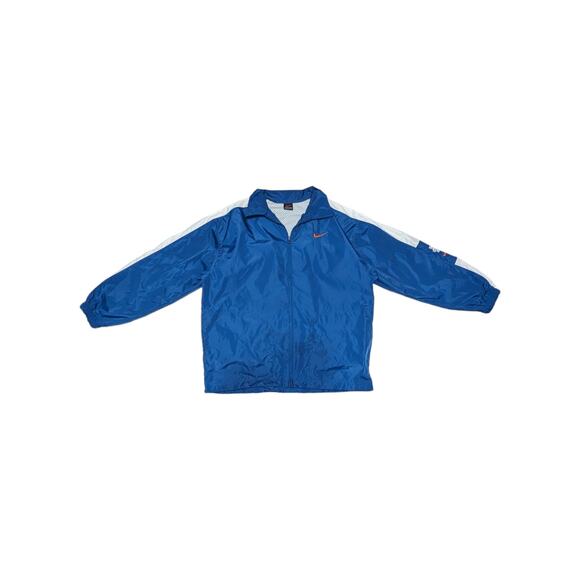 Vintage Nike Track Jacket Windbreaker Rain Waterproof Blue Orange 90s VTG XL - Picture 1 of 8